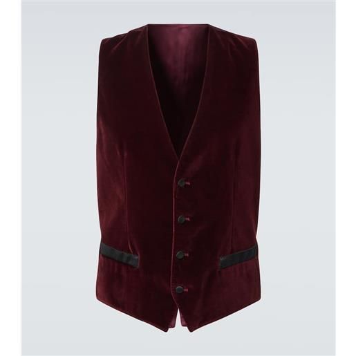Dolce&Gabbana gilet in velluto di cotone e seta