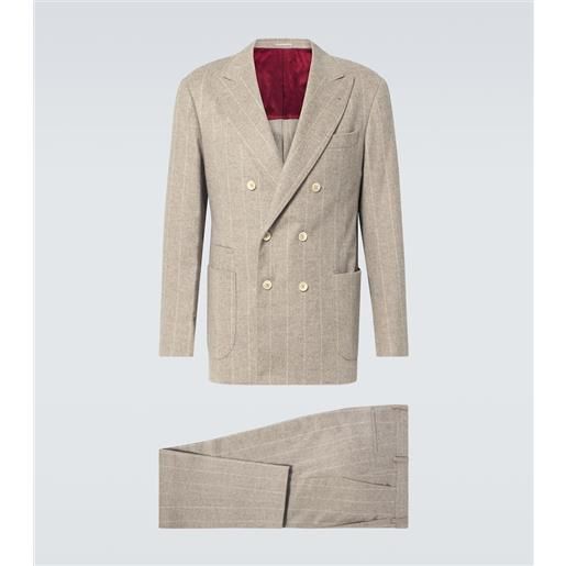 Brunello Cucinelli abito in lana e cashmere a righe