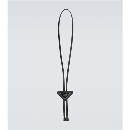 Prada cravatta in saffiano con logo