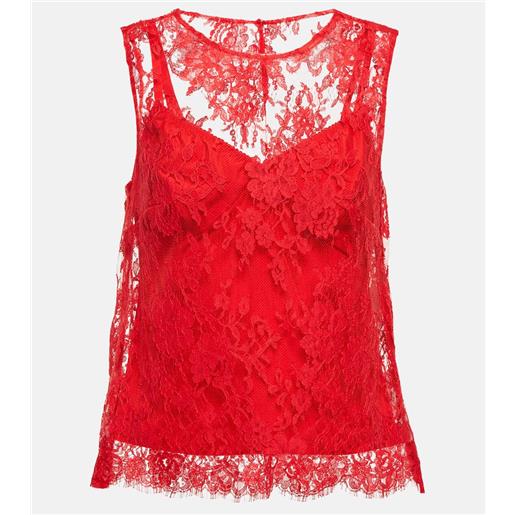 Dolce&Gabbana top chantilly in pizzo con stampa