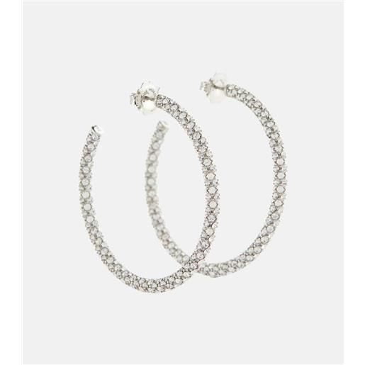 Amina Muaddi orecchini a cerchio cameron con cristalli