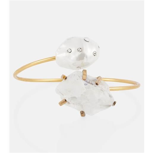 Erdem bracciale pearl in ottone bagnato in oro