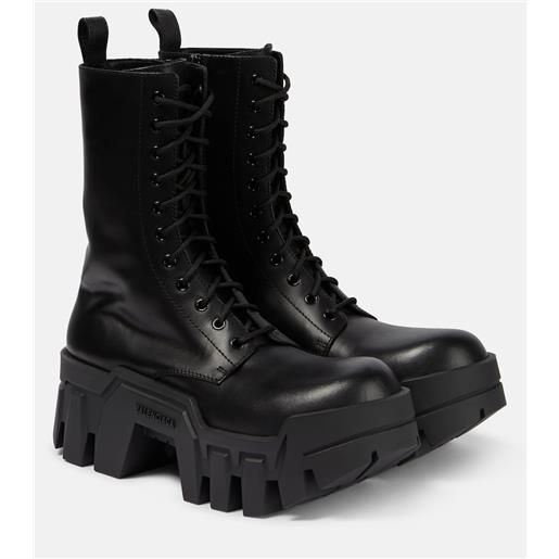 Balenciaga stivaletti stringati bulldozer in pelle