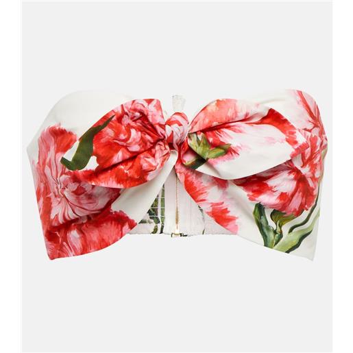Dolce&Gabbana top a fascia in cotone con stampa