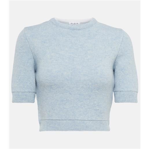 Alaia alaã¯a pullover cropped in lana