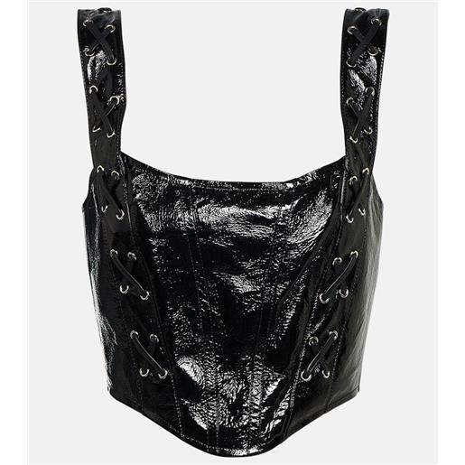 Alessandra Rich top bustier in pelle