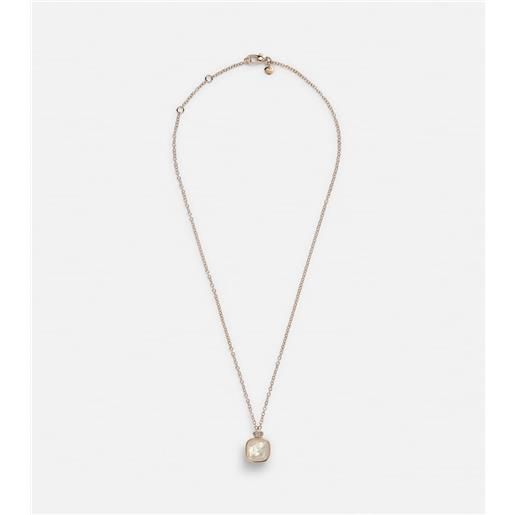Pomellato collana nudo in oro rosa e bianco 18kt con topazio, madreperla e diamanti