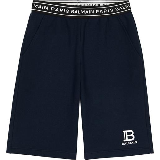 Balmain Kids shorts in jersey di cotone con logo