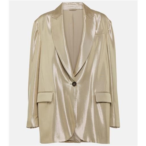 Brunello Cucinelli blazer in gabardina metallizzata