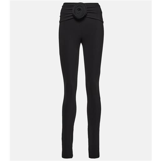 Magda Butrym leggings in jersey con applicazione floreale