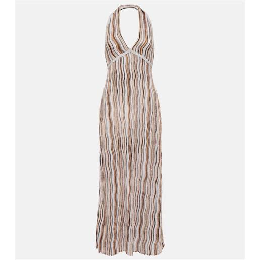 Missoni abito lungo con scollo all'americana