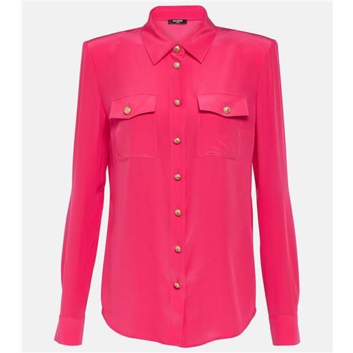 Balmain camicia in seta crêpe de chine