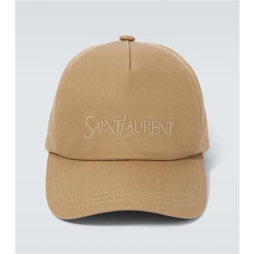 Saint Laurent cappello da baseball in cotone e lino