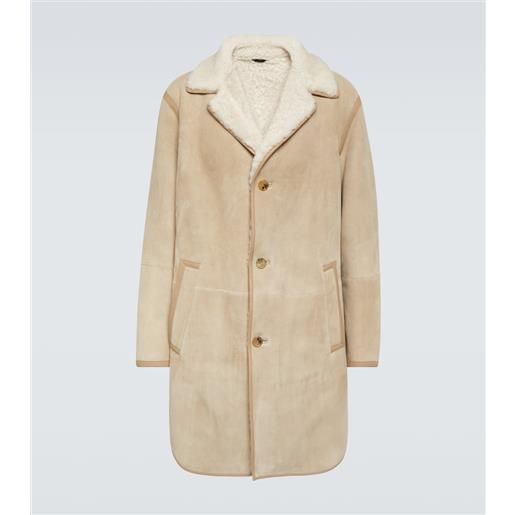 Loro Piana cappotto sedrun in suede con shearling