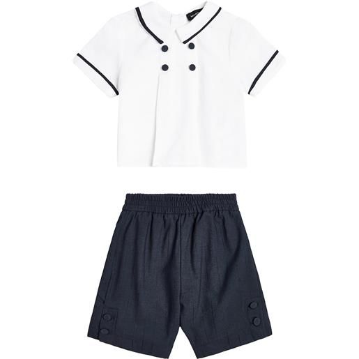 Monnalisa set di camicia e pantaloni in lino