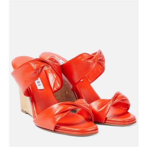 Aquazzura sandali twist in pelle con zeppa