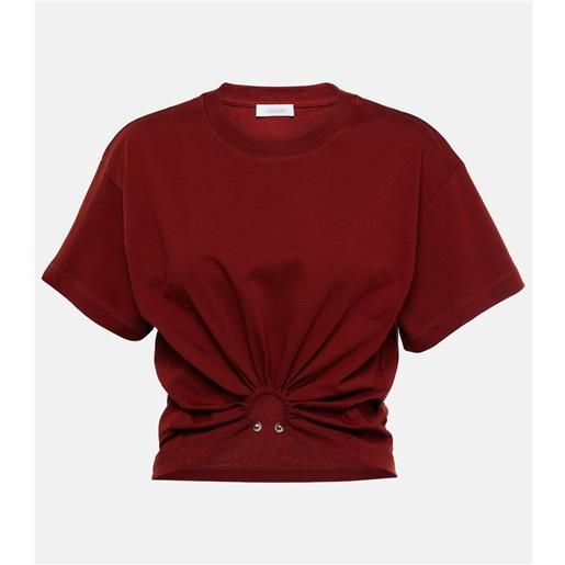 Rabanne top cropped in jersey di cotone