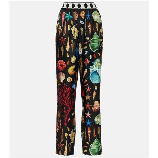 Dolce&Gabbana pantaloni capri in raso di seta