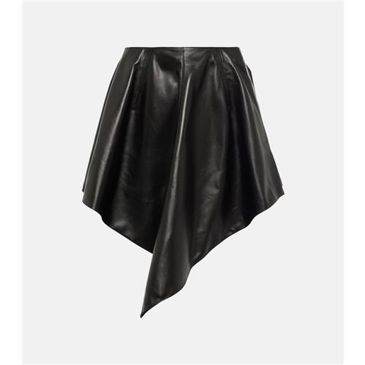 Alaia alaïa minigonna asimmetrica in pelle