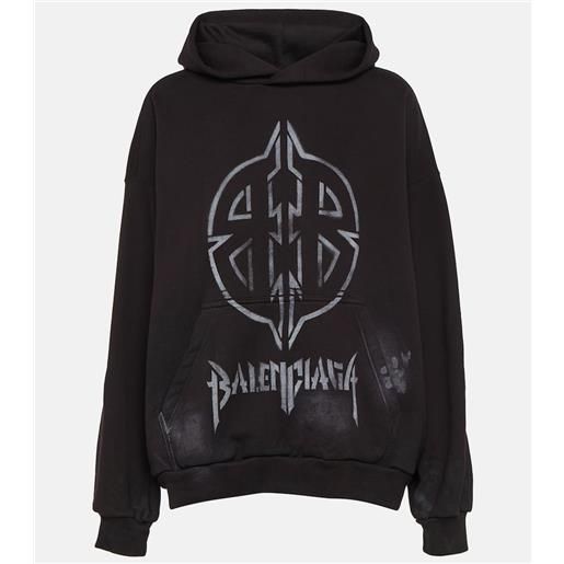 Balenciaga felpa metal bb in cotone con cappuccio