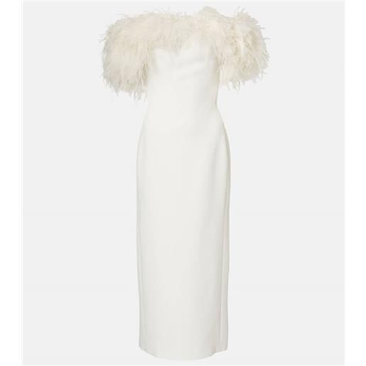 David Koma bridal - abito midi con piume