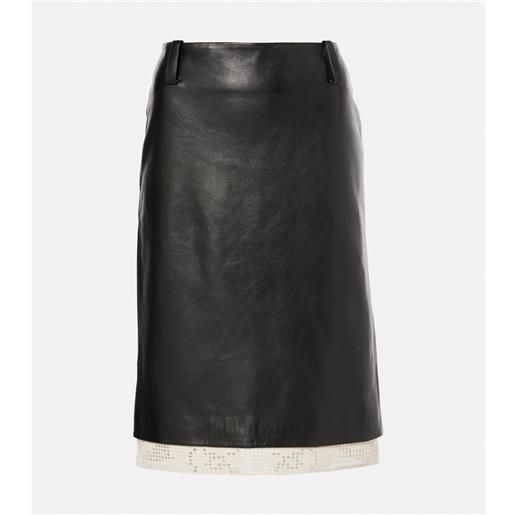 Magda Butrym gonna midi in pelle con crochet