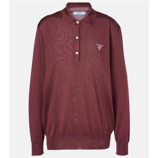 Prada polo in seta con logo