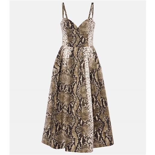 Oscar de la Renta abito lungo in popeline di misto cotone