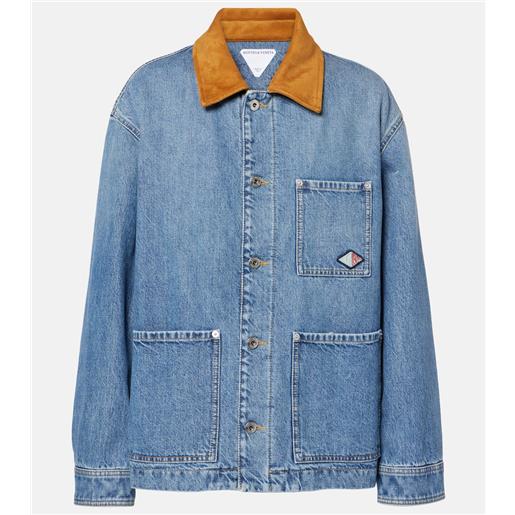 Bottega Veneta giacca imbottita di jeans con suede