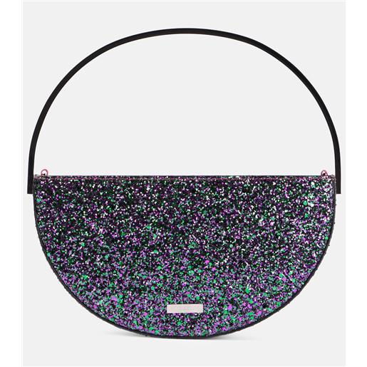 Aquazzura clutch purist mini con glitter