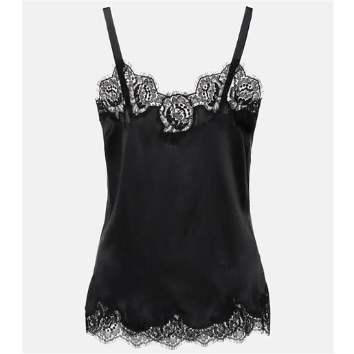 Dolce&Gabbana camisole in raso di seta con pizzo