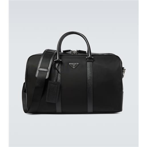 Prada borsa da viaggio in re-nylon e pelle saffiano