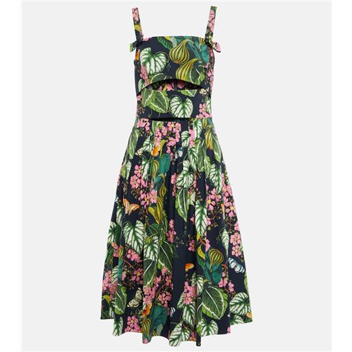 Oscar de la Renta abito midi in popeline di cotone
