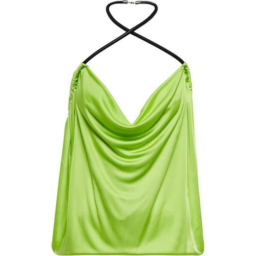 The Attico top pauline con pelle