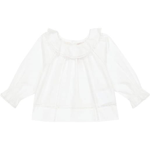Bonpoint baby - blusa myrtille in cotone e pizzo