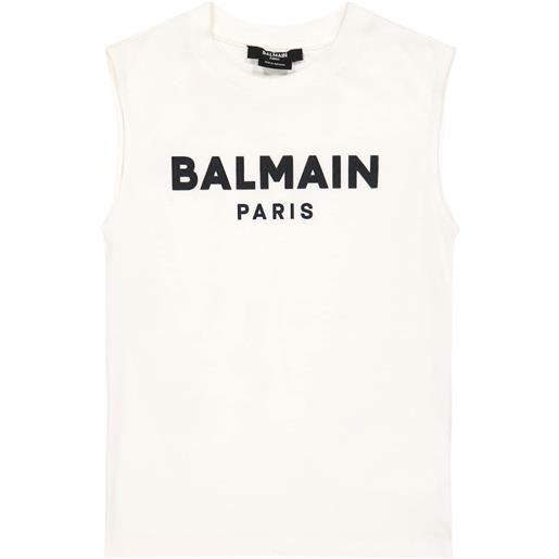 Balmain Kids tank top in jersey di cotone