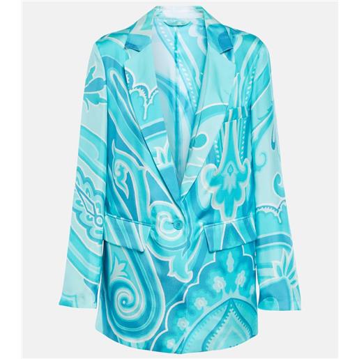 Etro blazer in twill di seta con stampa