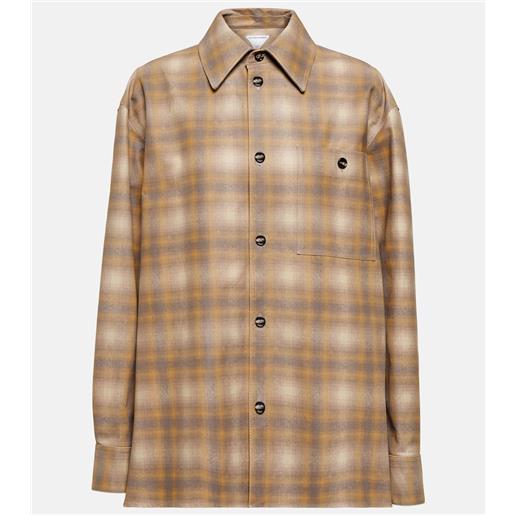 Bottega Veneta camicia in pelle a quadri