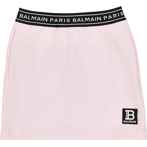 Balmain Kids minigonna in cotone con logo