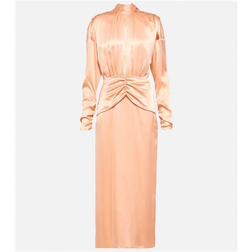 Alessandra Rich abito midi in raso di seta