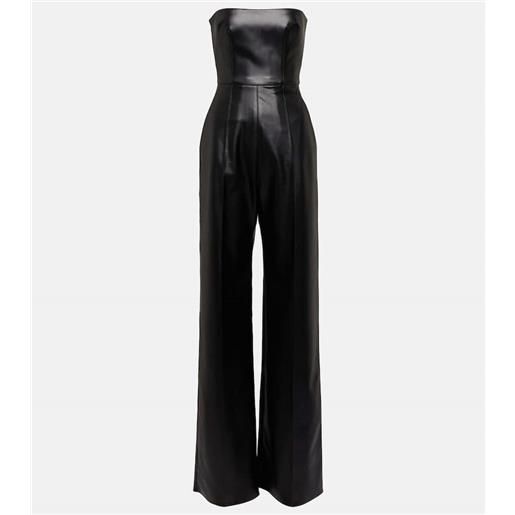 Alex Perry jumpsuit in similpelle senza spalline