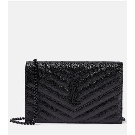 Saint Laurent clutch envelope cassandre in pelle con tracolla