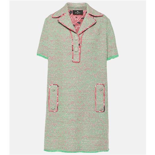 Etro miniabito in tweed di lana e cotone