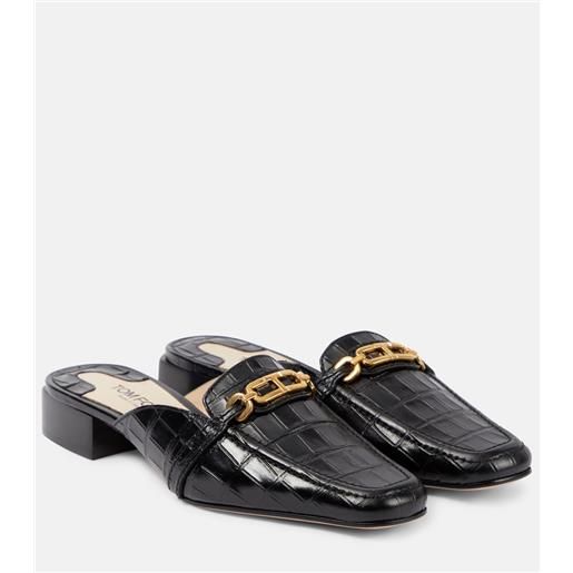 Tom Ford slippers whiteny in pelle stampata