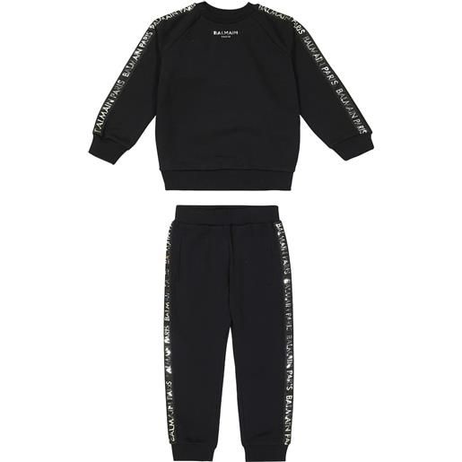 Balmain Kids felpa e pantaloni sportivi in pile