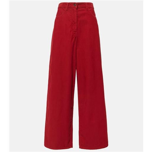 The Row pantaloni a gamba larga chan in velluto