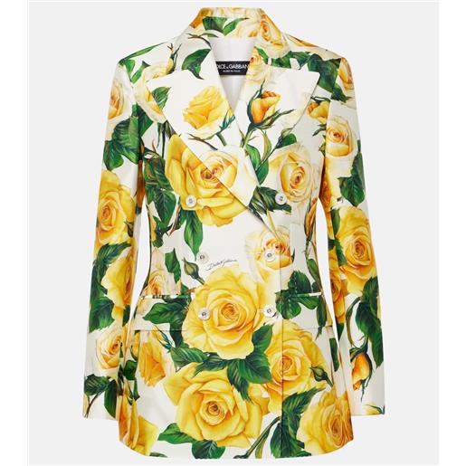 Dolce&Gabbana giacca turlington in misto seta con stampa