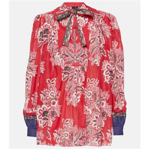 Etro blusa in cotone e seta con stampa