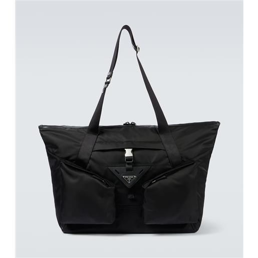 Prada borsa da viaggio in re-nylon con pelle