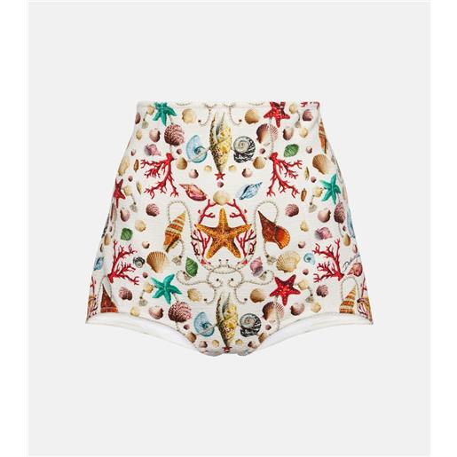 Dolce&Gabbana shorts capri a vita alta con stampa